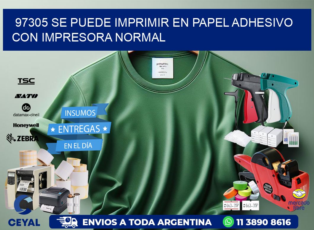 97305 Se puede imprimir en papel adhesivo con impresora normal