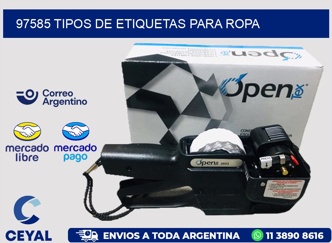97585 tipos de etiquetas para ropa