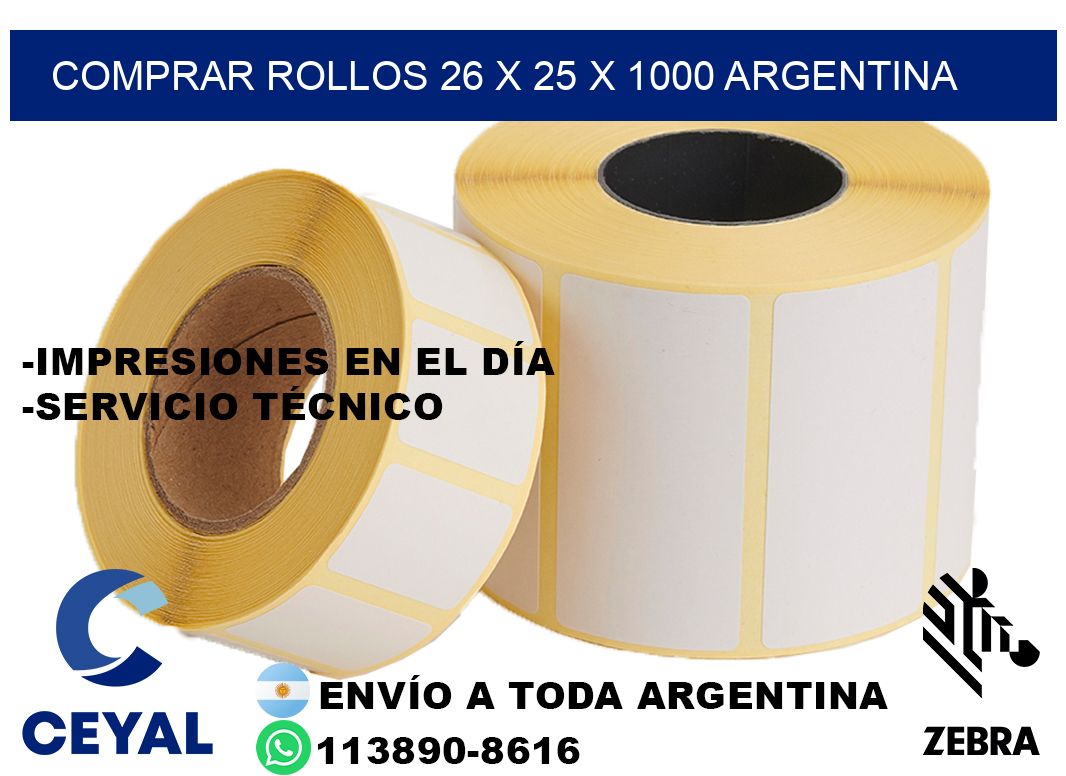 Comprar Rollos 26 x 25 x 1000 argentina