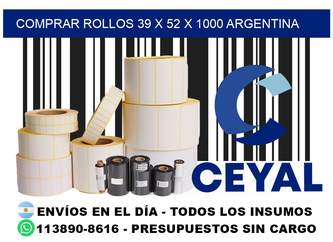 Comprar Rollos 39 x 52 x 1000 argentina