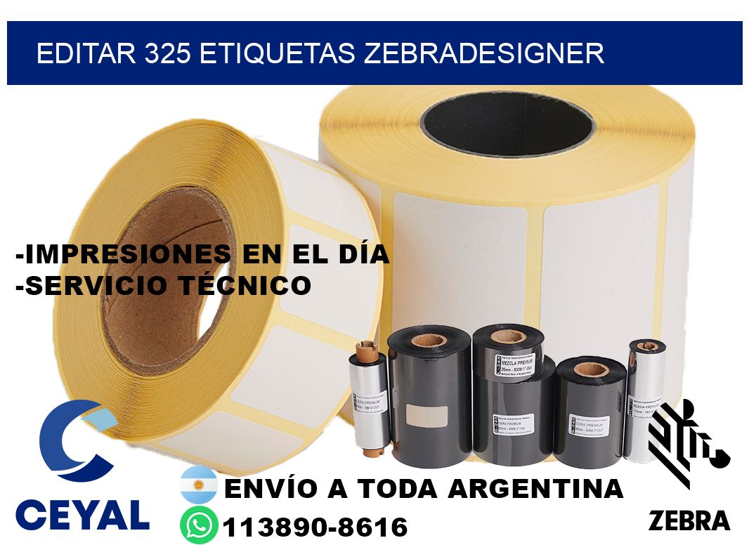 EDITAR 325 ETIQUETAS ZEBRADESIGNER