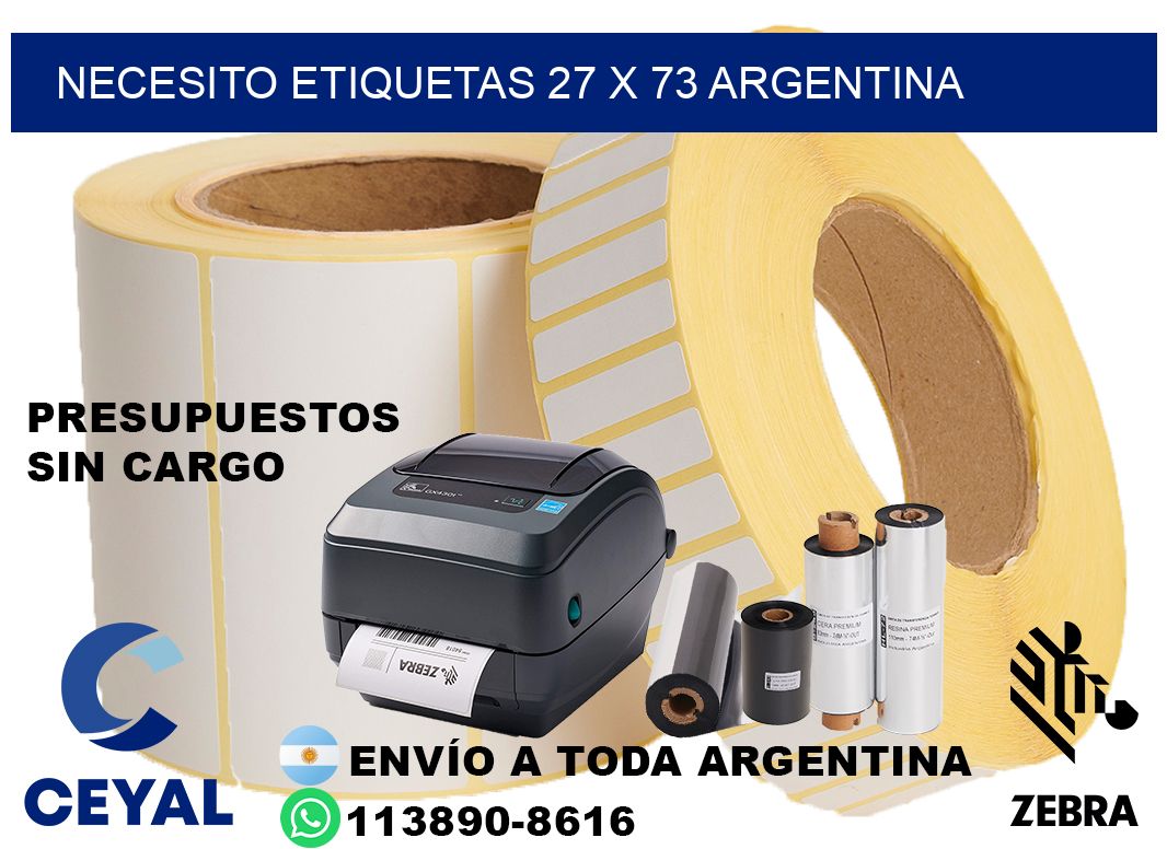 Necesito etiquetas 27 x 73 argentina
