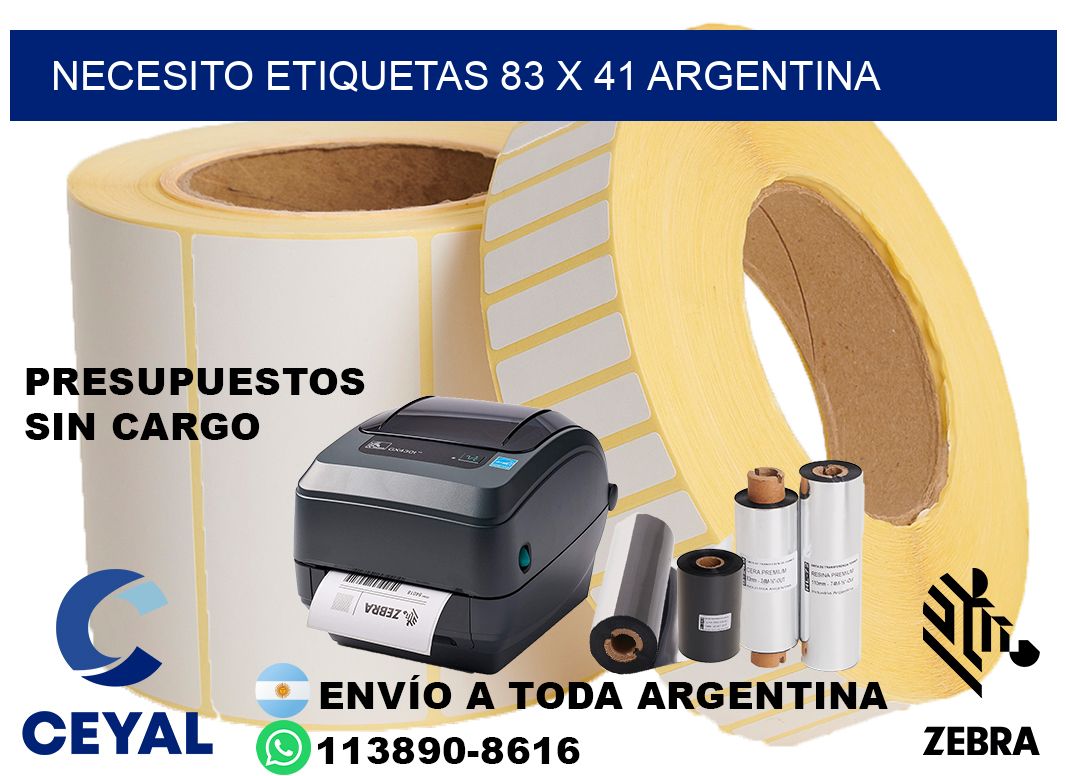 Necesito etiquetas 83 x 41 argentina