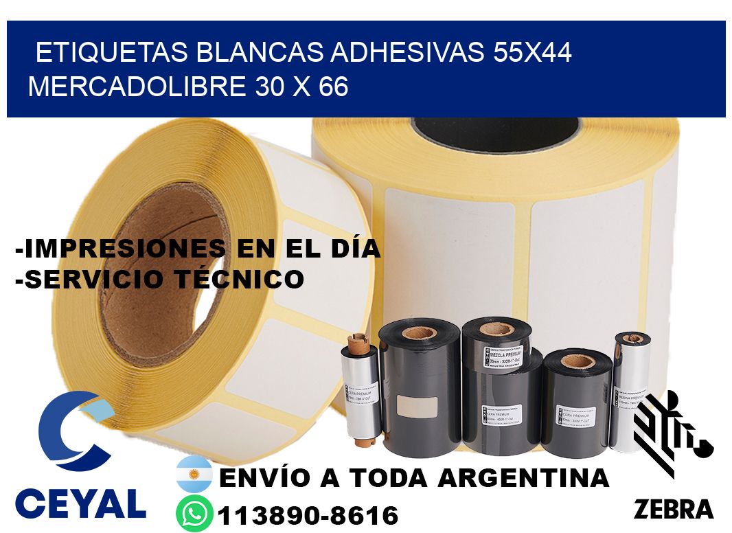 etiquetas blancas adhesivas 55x44 mercadolibre 30 x 66