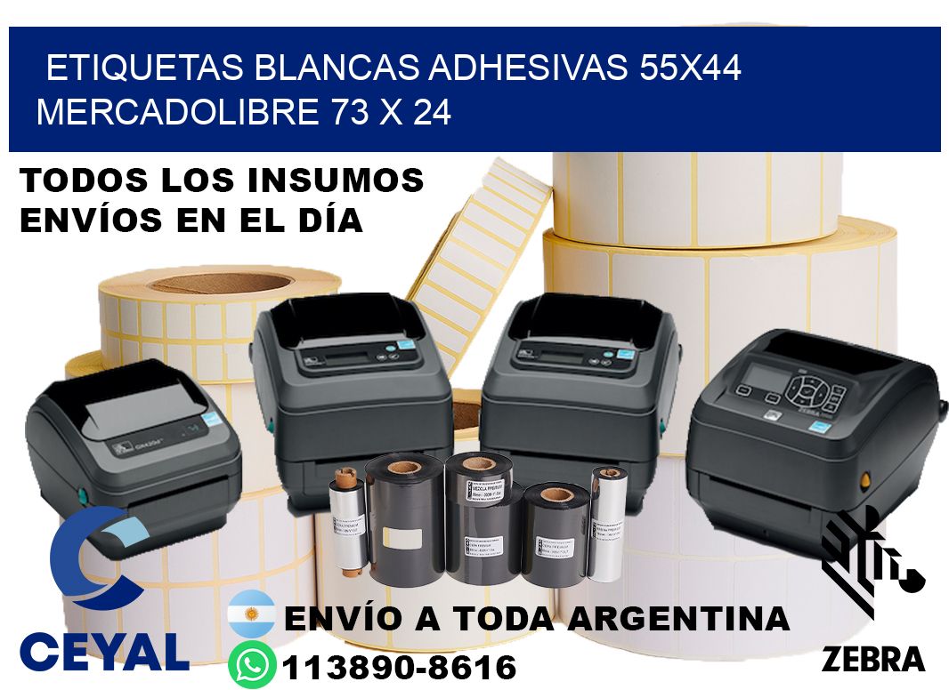 etiquetas blancas adhesivas 55x44 mercadolibre 73 x 24