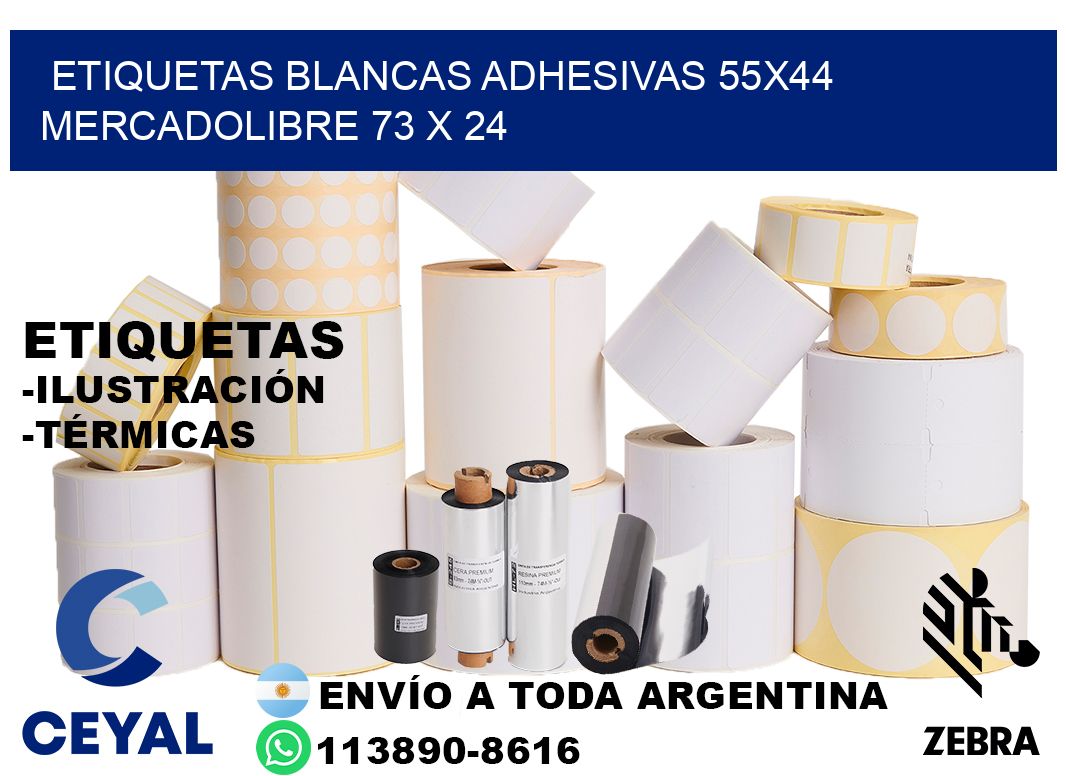 etiquetas blancas adhesivas 55x44 mercadolibre 73 x 24