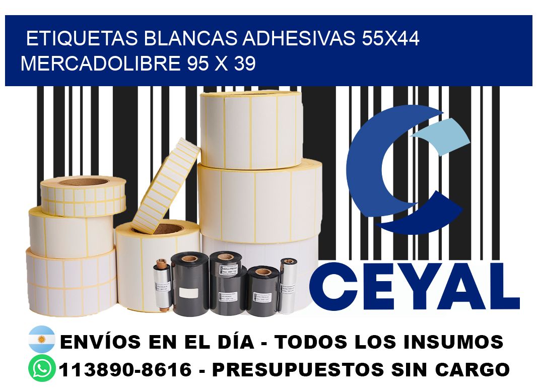 etiquetas blancas adhesivas 55x44 mercadolibre 95 x 39