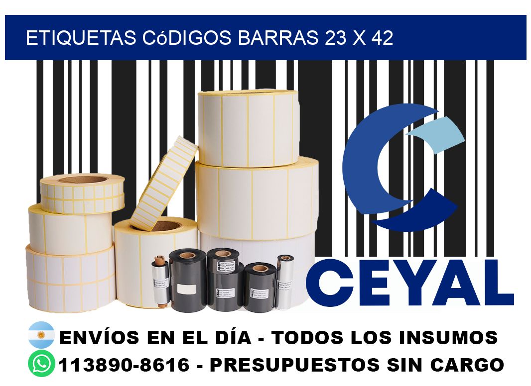 etiquetas códigos barras 23 x 42