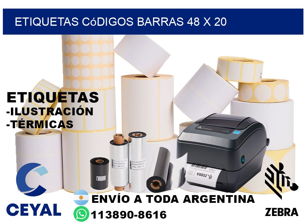 etiquetas códigos barras 48 x 20