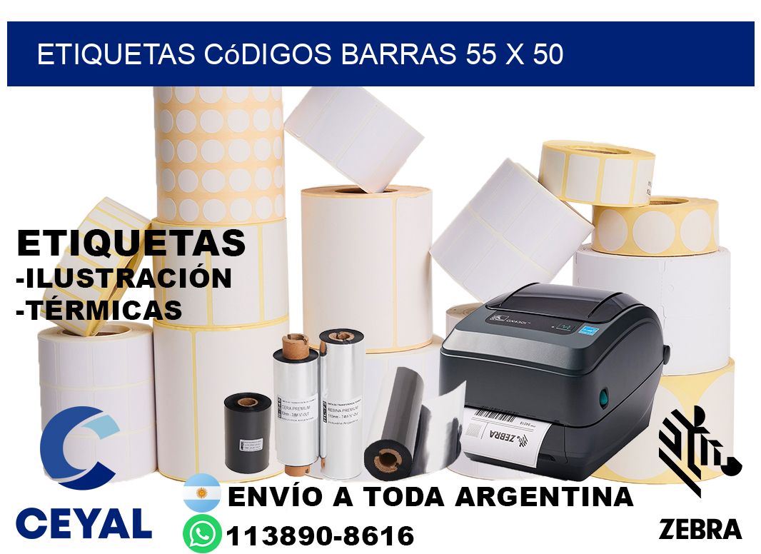 etiquetas códigos barras 55 x 50