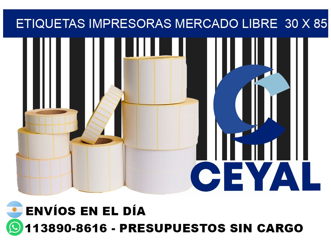 etiquetas impresoras mercado libre  30 x 85