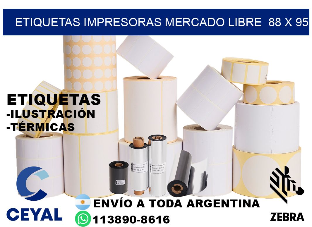 etiquetas impresoras mercado libre  88 x 95