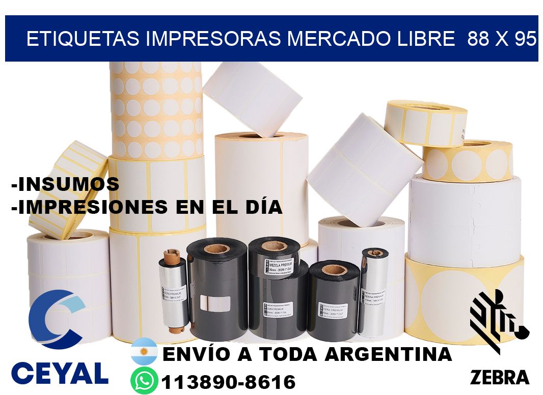 etiquetas impresoras mercado libre  88 x 95