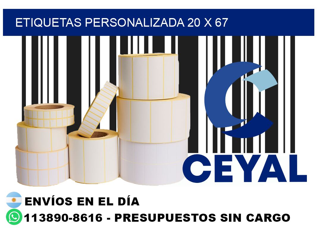 etiquetas personalizada 20 x 67