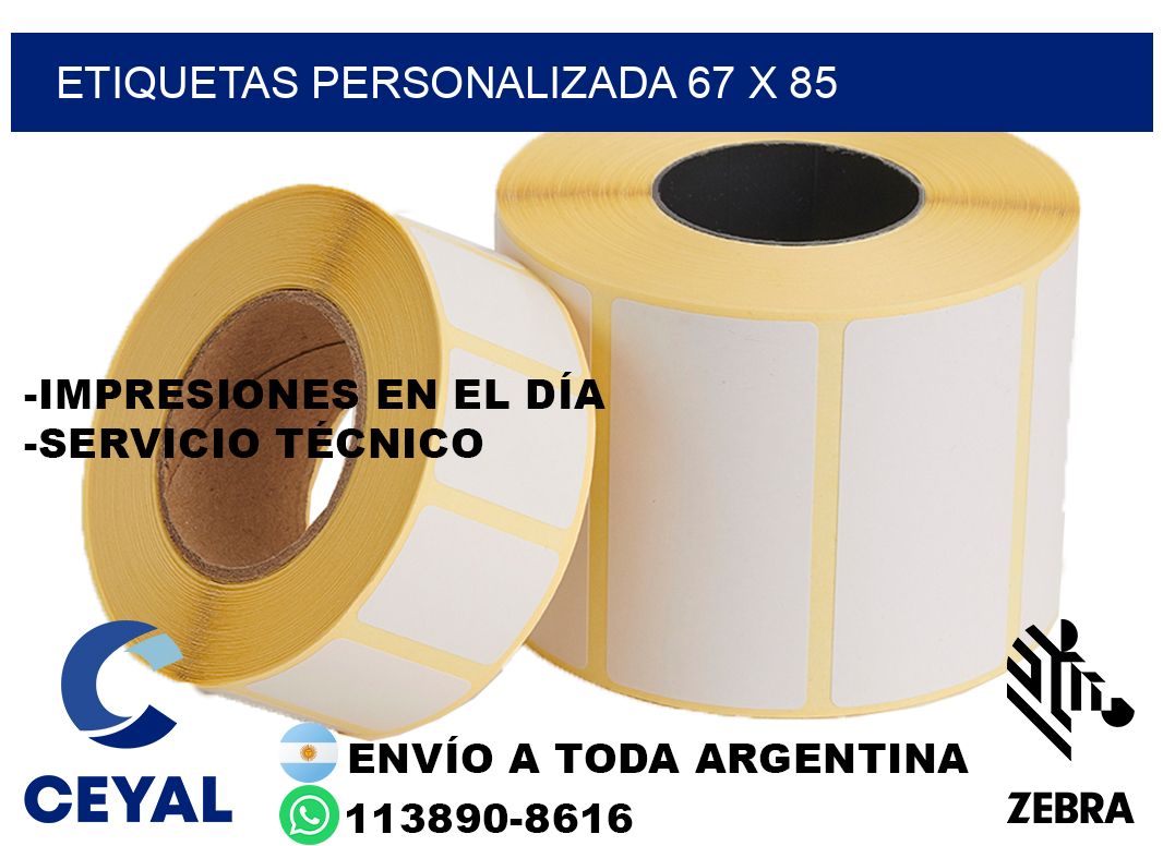 etiquetas personalizada 67 x 85