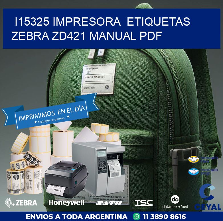 i15325 impresora  etiquetas Zebra ZD421 manual PDF