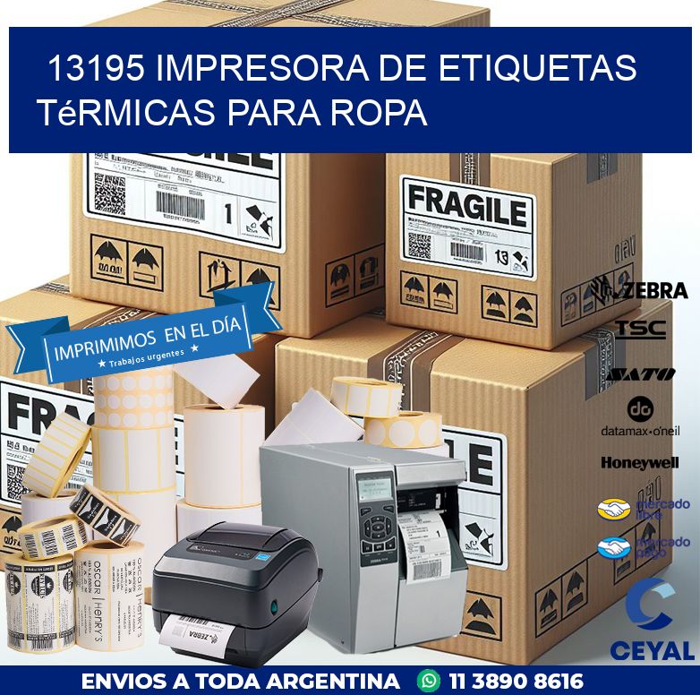 13195 impresora de etiquetas térmicas para ropa