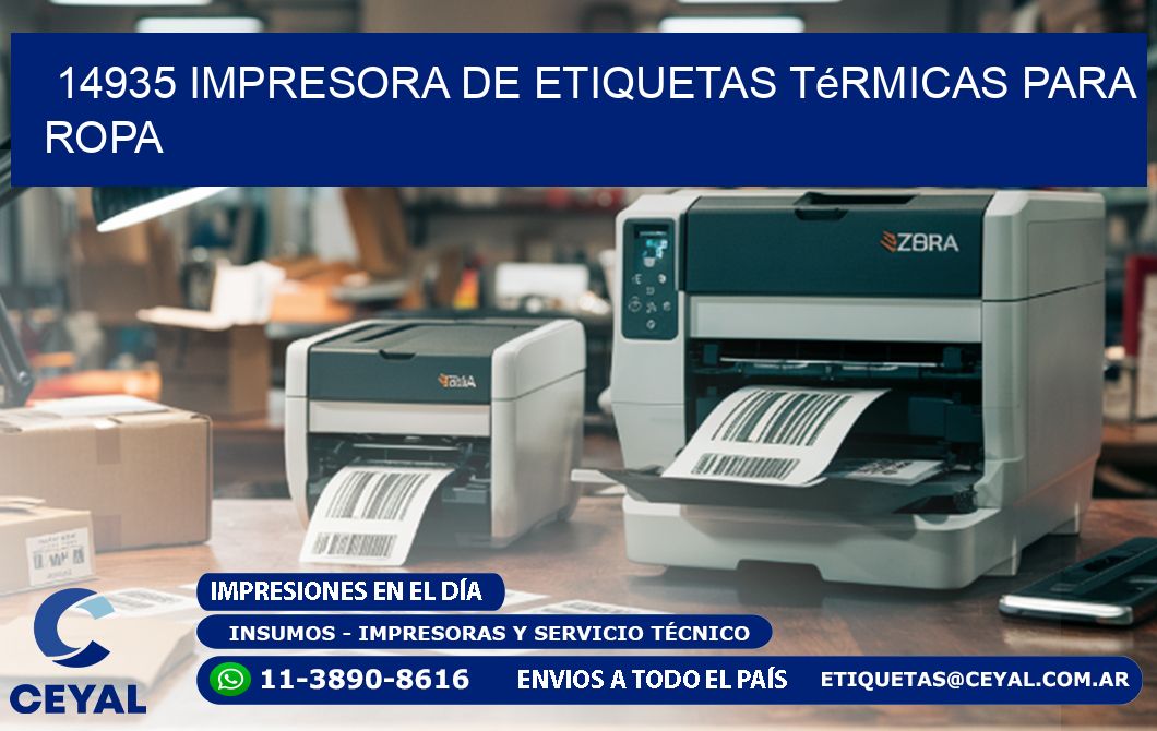 14935 impresora de etiquetas térmicas para ropa