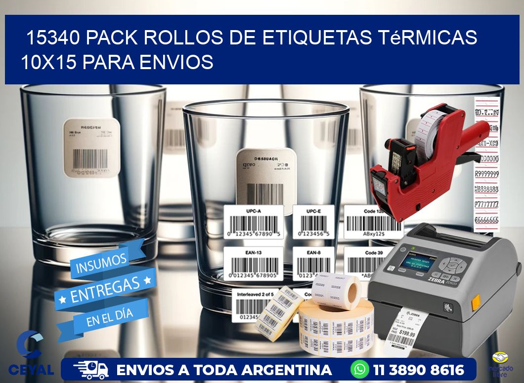 15340 pack rollos de etiquetas térmicas 10×15 para Envios