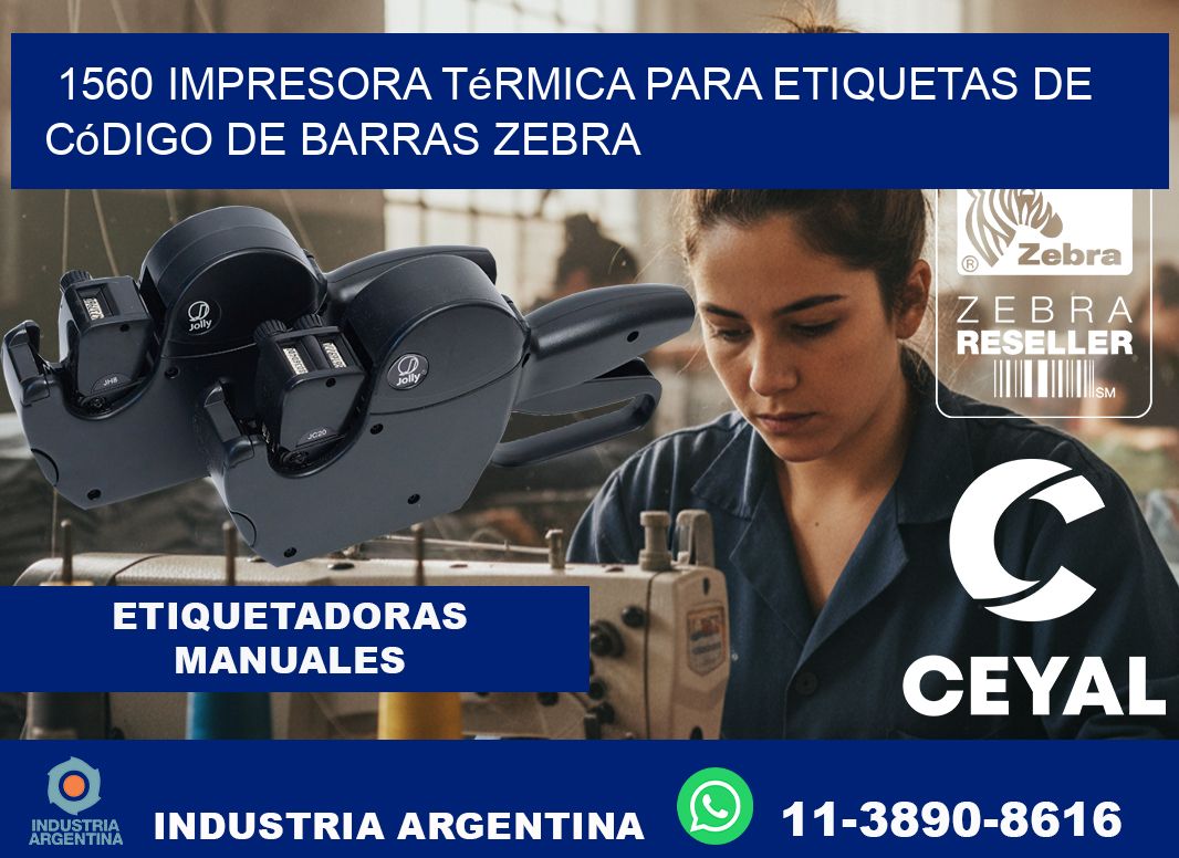 1560 impresora térmica para etiquetas de código de barras Zebra
