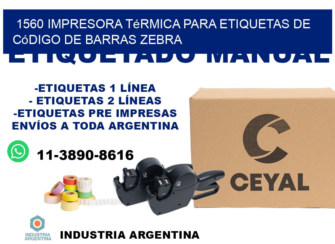 1560 impresora térmica para etiquetas de código de barras Zebra