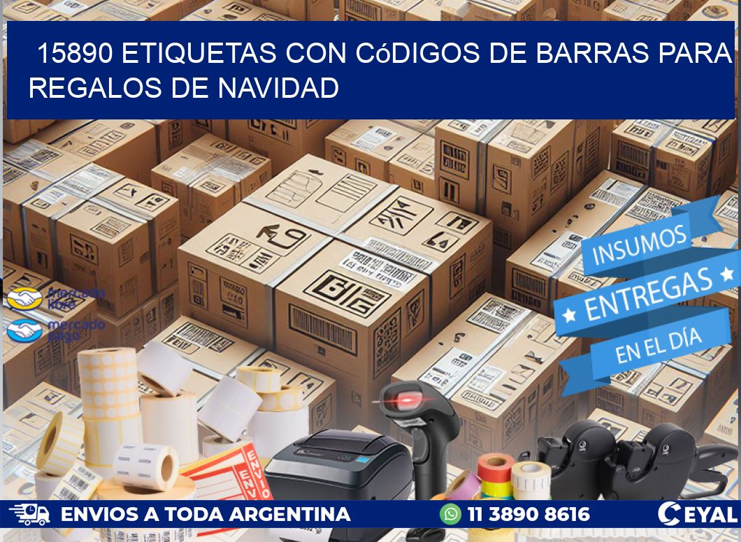 15890 etiquetas con códigos de barras para regalos de navidad