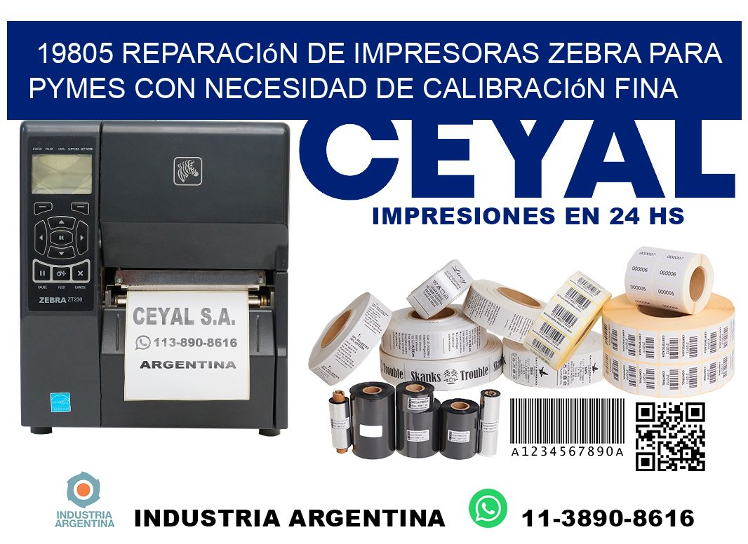 19805 reparación de impresoras zebra para pymes con necesidad de calibración fina