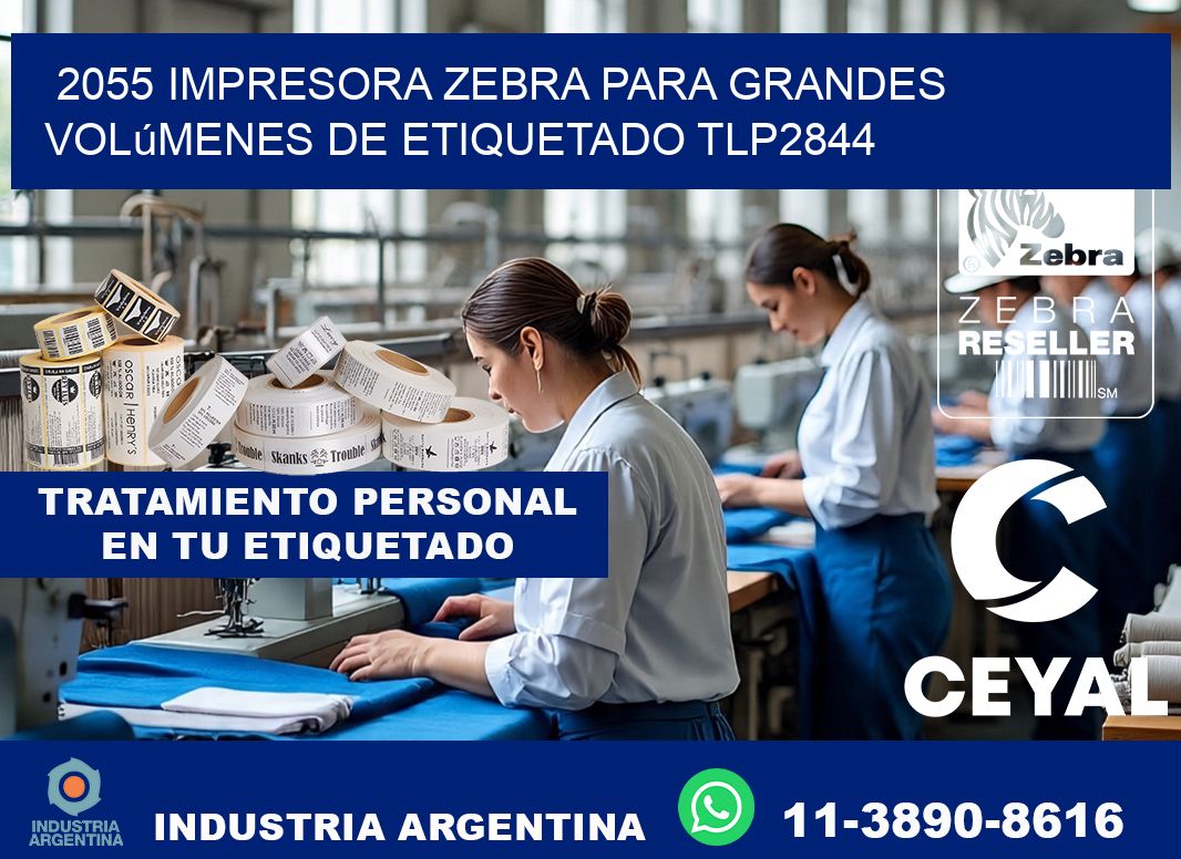 2055 impresora Zebra para grandes volúmenes de etiquetado TLP2844