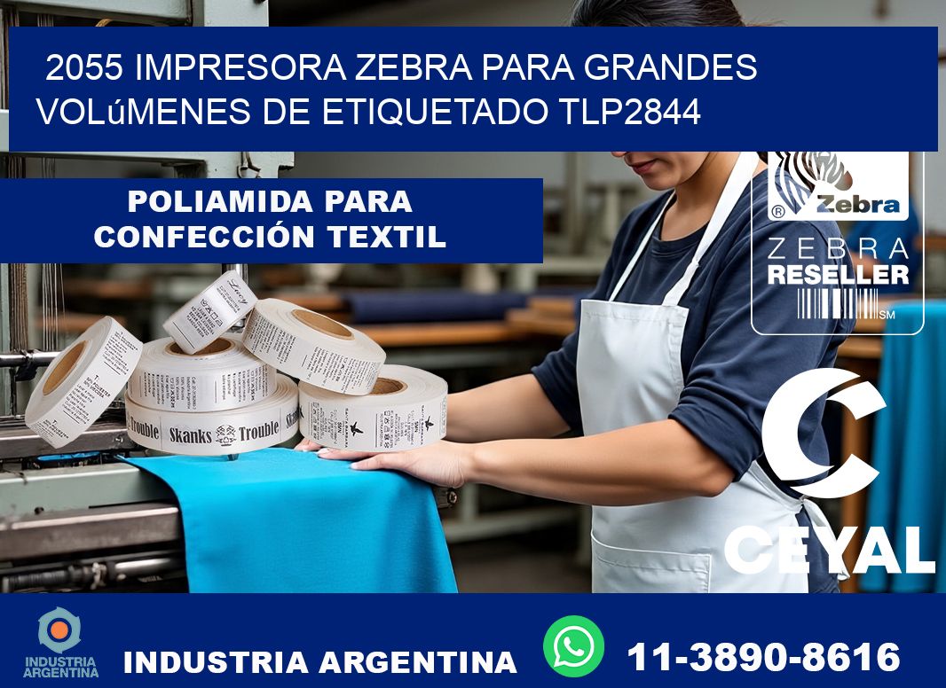 2055 impresora Zebra para grandes volúmenes de etiquetado TLP2844