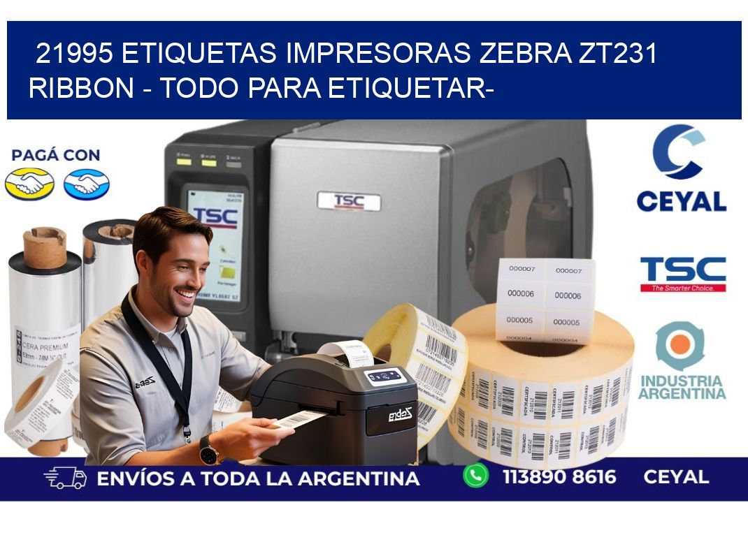 21995 etiquetas impresoras zebra zt231 ribbon - Todo para Etiquetar-