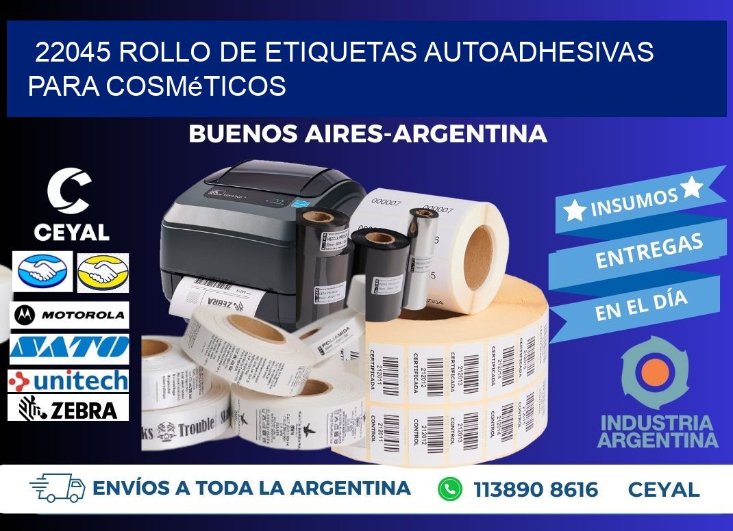 22045 rollo de etiquetas autoadhesivas para cosméticos