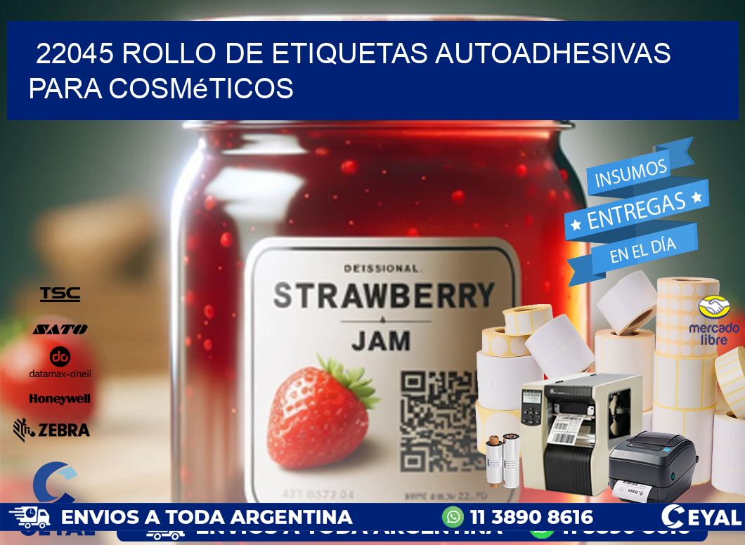 22045 rollo de etiquetas autoadhesivas para cosméticos