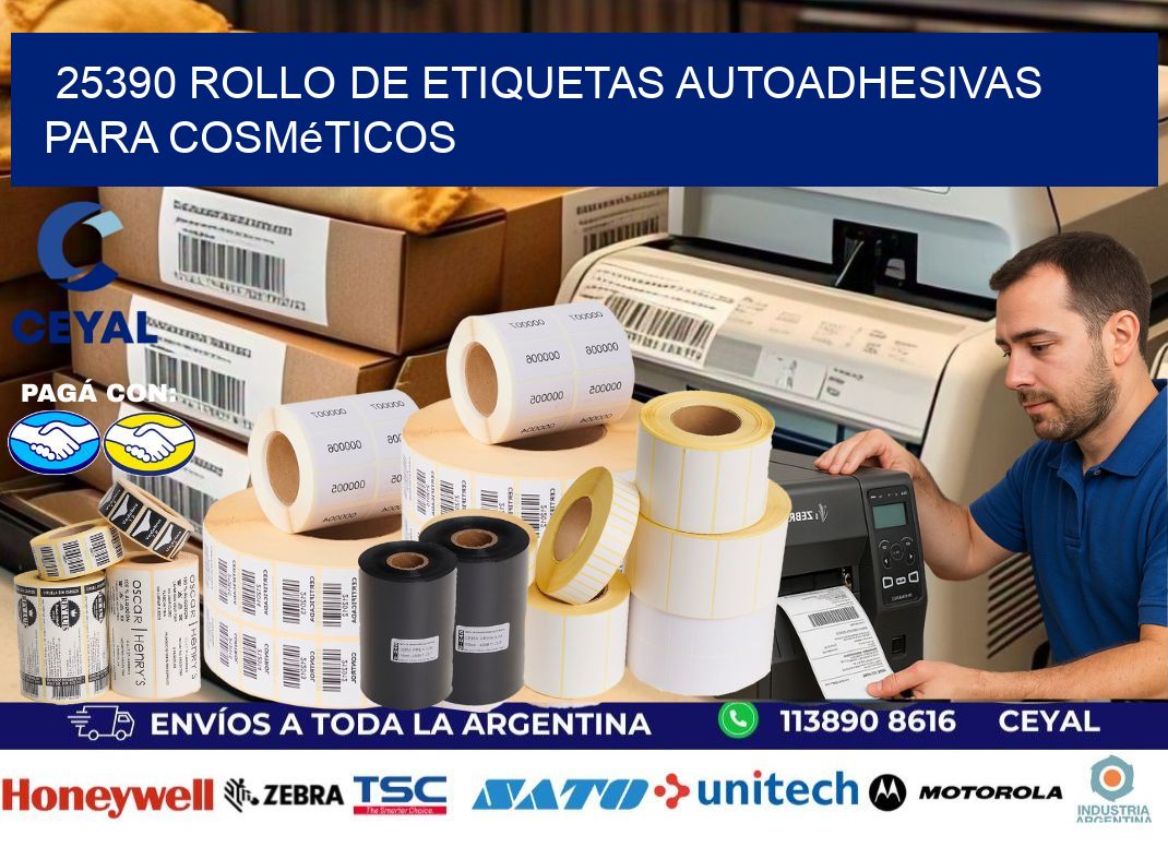 25390 rollo de etiquetas autoadhesivas para cosméticos