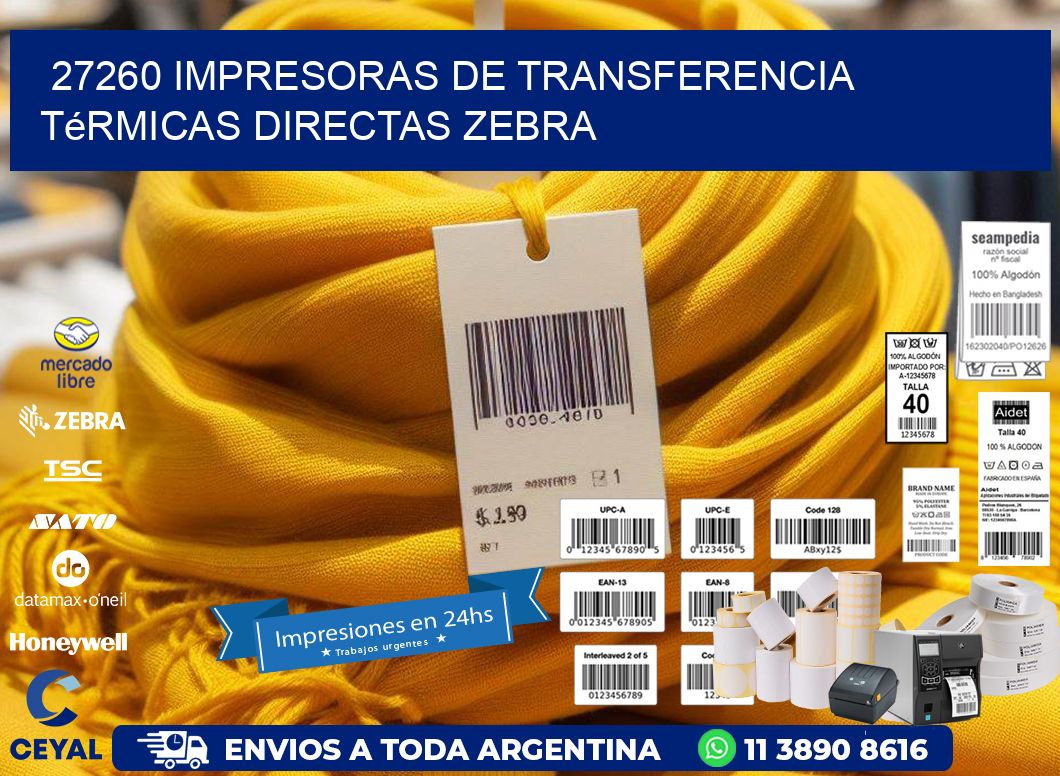 27260 impresoras de Transferencia térmicas directas zebra