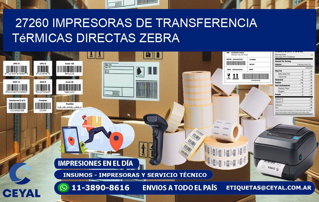 27260 impresoras de Transferencia térmicas directas zebra