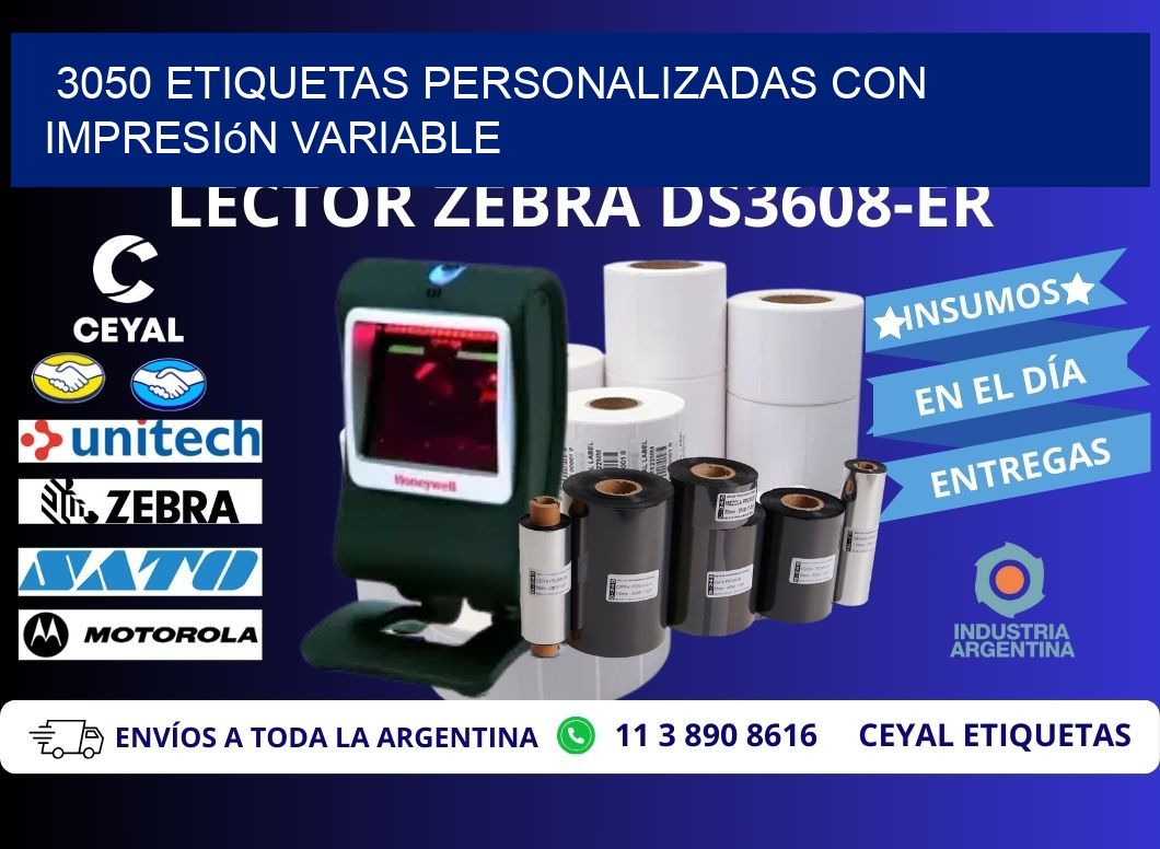 3050 etiquetas personalizadas con impresión variable