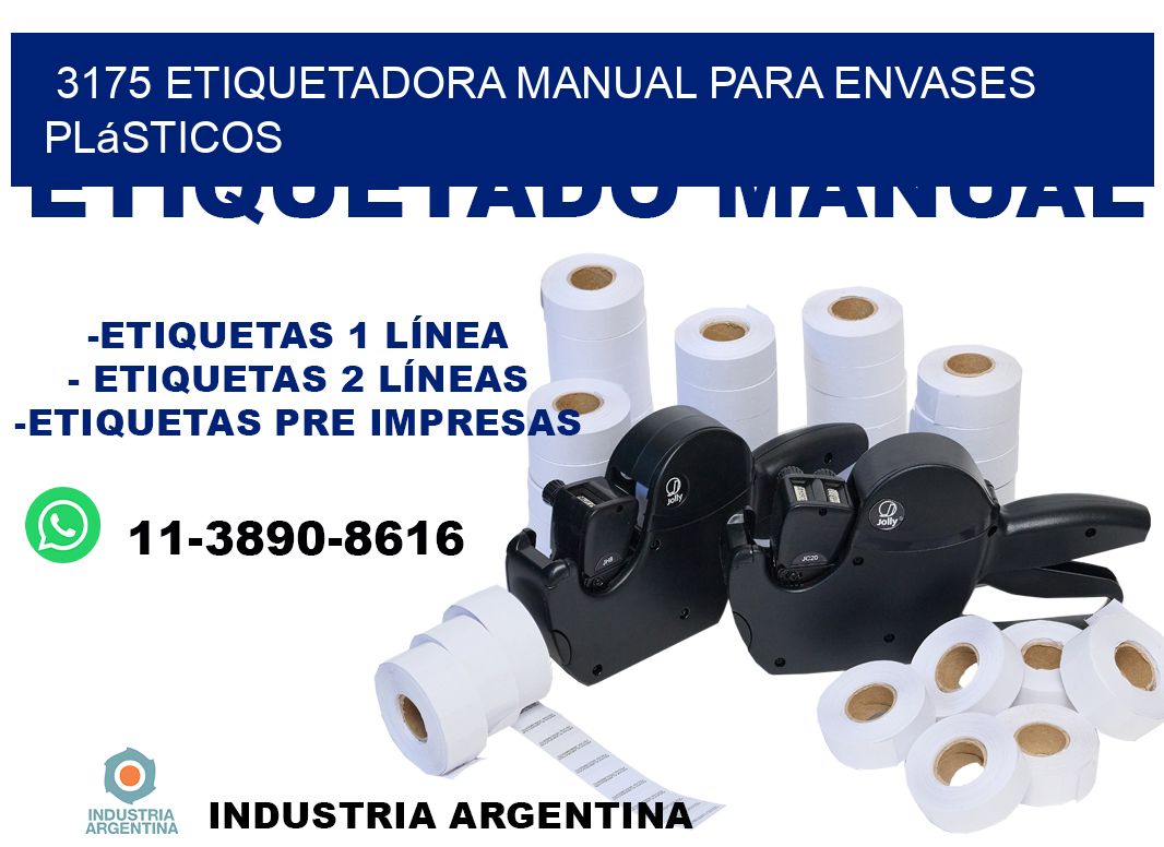 3175 etiquetadora manual para envases plásticos
