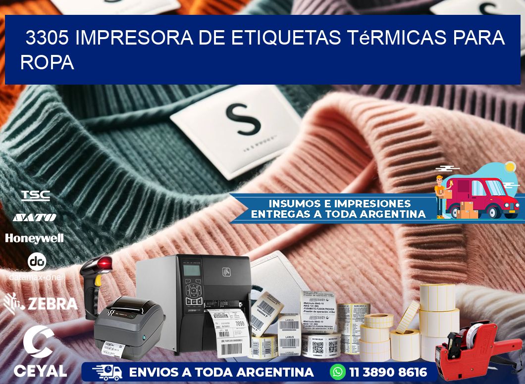 3305 impresora de etiquetas térmicas para ropa