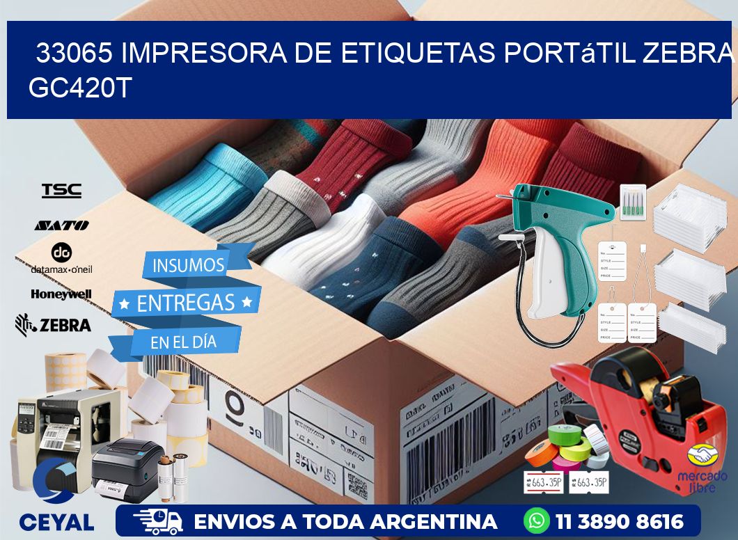 33065 impresora de etiquetas portátil Zebra GC420T