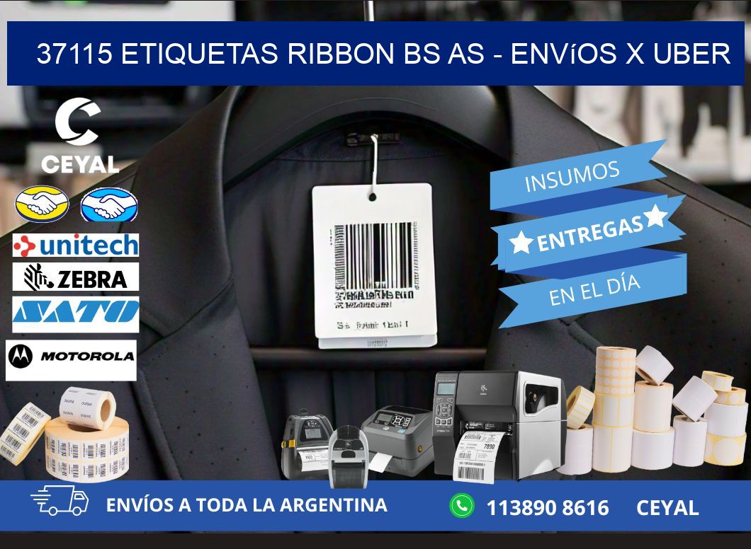 37115 etiquetas ribbon bs as - envíos x uber