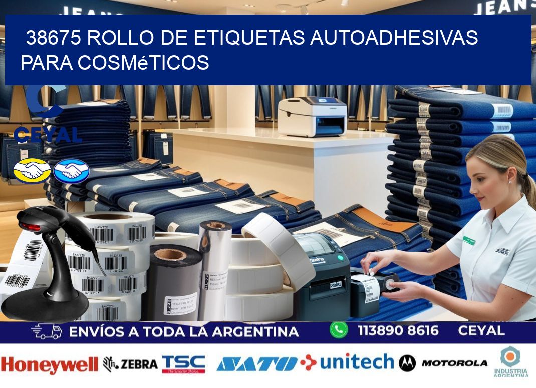 38675 rollo de etiquetas autoadhesivas para cosméticos