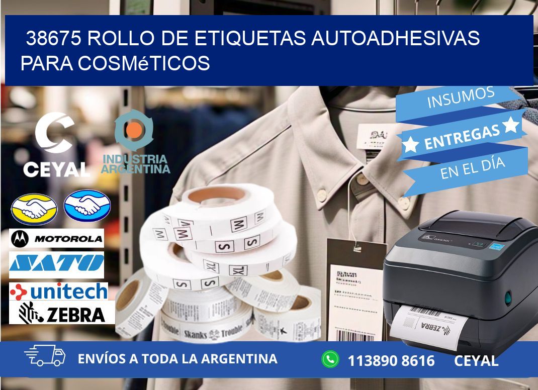 38675 rollo de etiquetas autoadhesivas para cosméticos