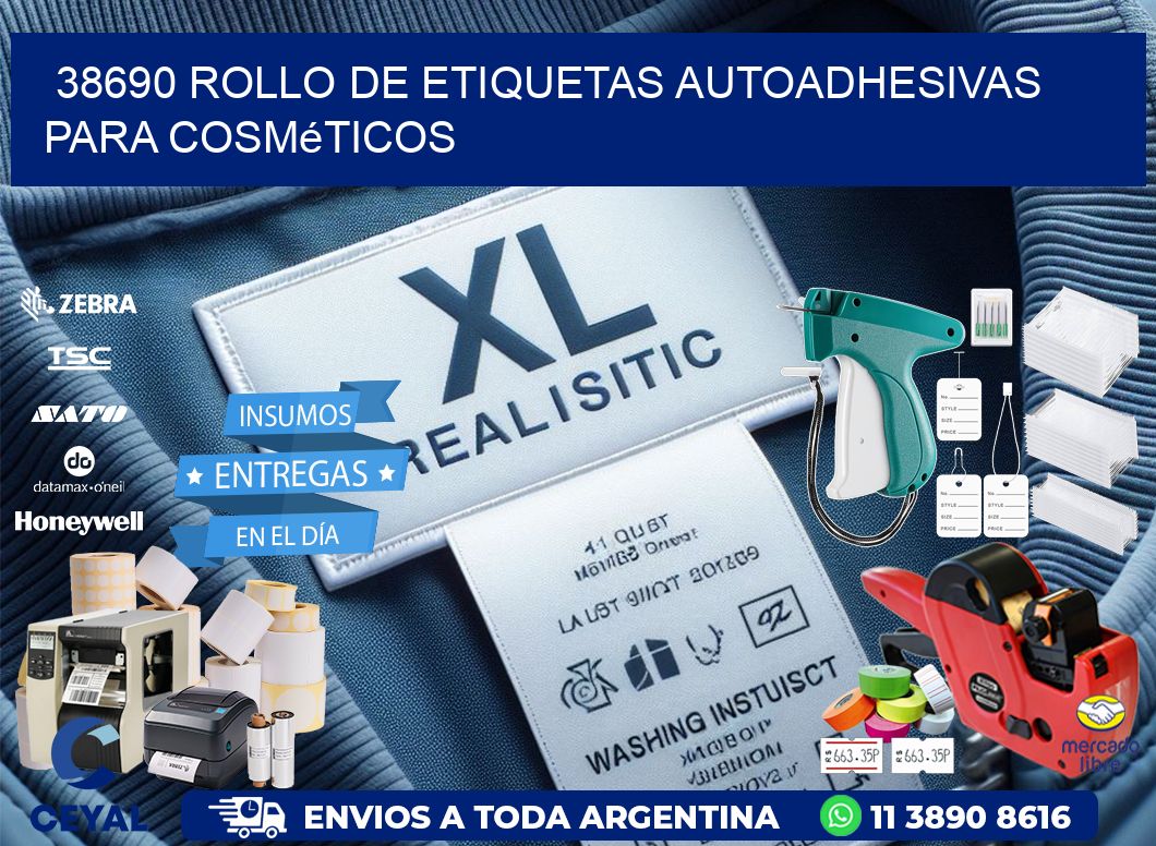 38690 rollo de etiquetas autoadhesivas para cosméticos