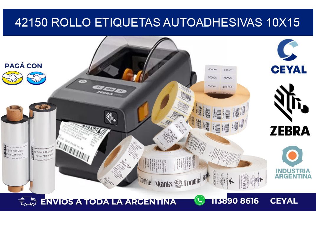 42150 Rollo Etiquetas autoadhesivas 10x15