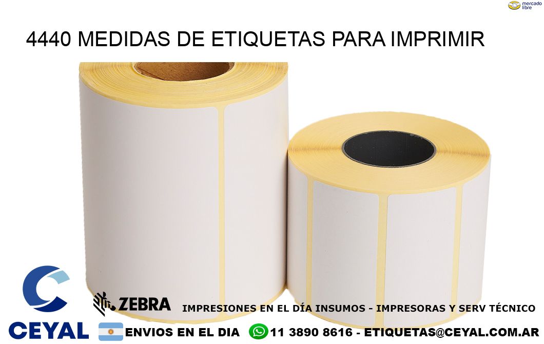 4440 Medidas de etiquetas para imprimir