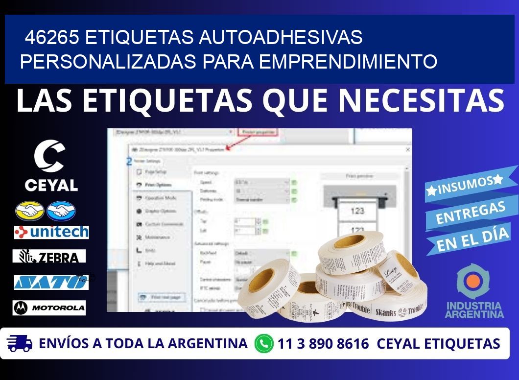 46265 etiquetas autoadhesivas personalizadas para emprendimiento
