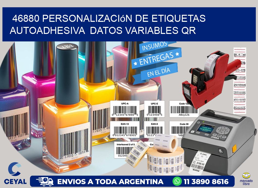 46880 Personalización de etiquetas autoadhesiva  datos variables QR