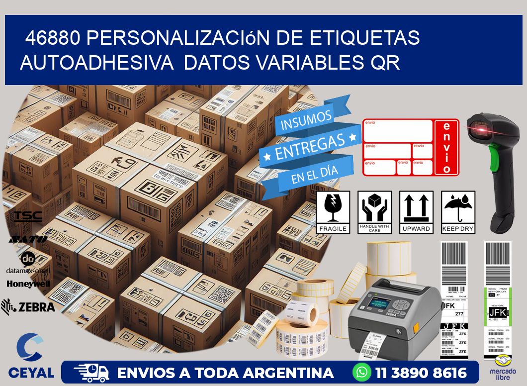 46880 Personalización de etiquetas autoadhesiva  datos variables QR