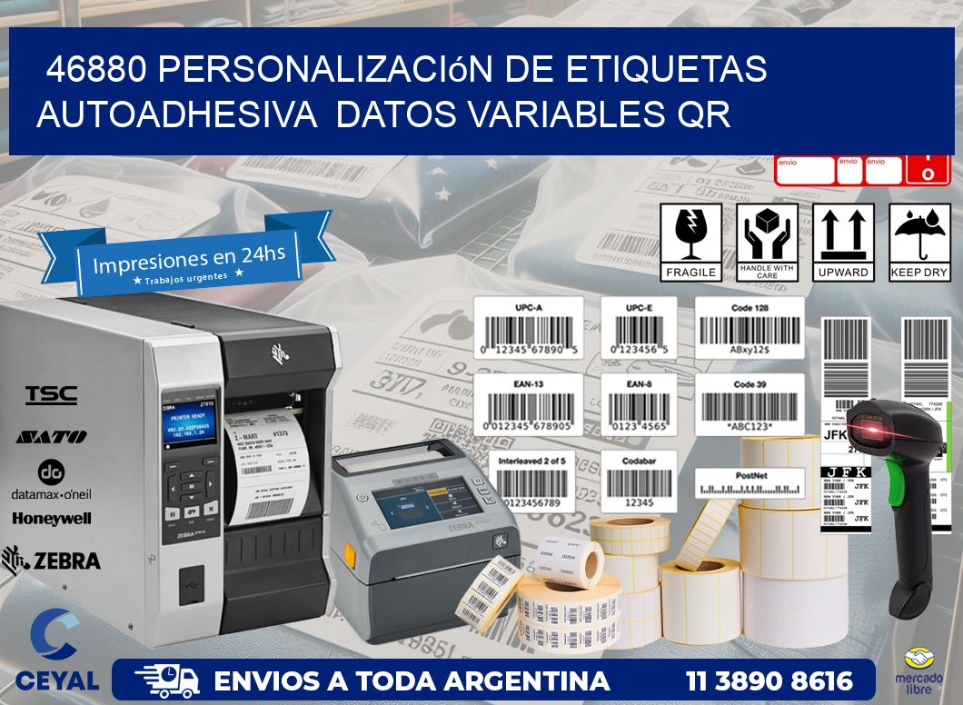 46880 Personalización de etiquetas autoadhesiva  datos variables QR
