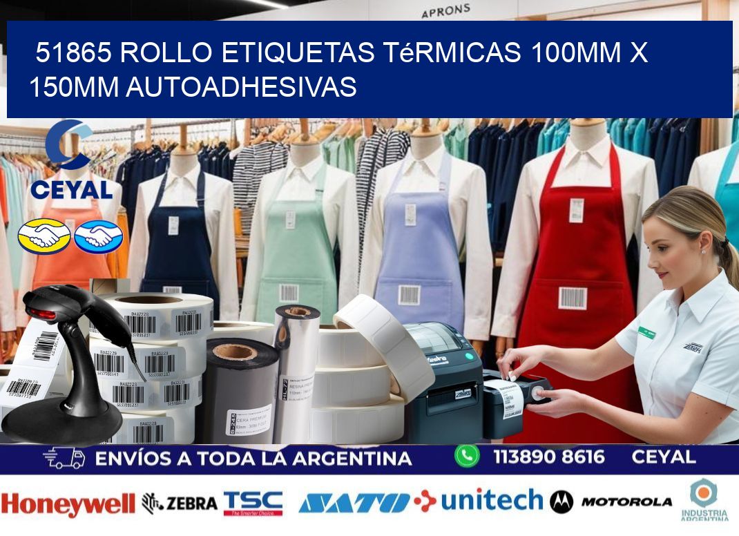 51865 Rollo Etiquetas Térmicas 100mm X 150mm Autoadhesivas